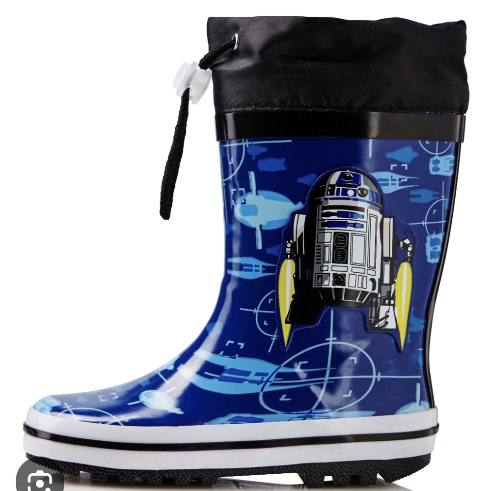 Star Wars Blue and Yellow Rain L Boots Eu Sz33 US 2-2.5